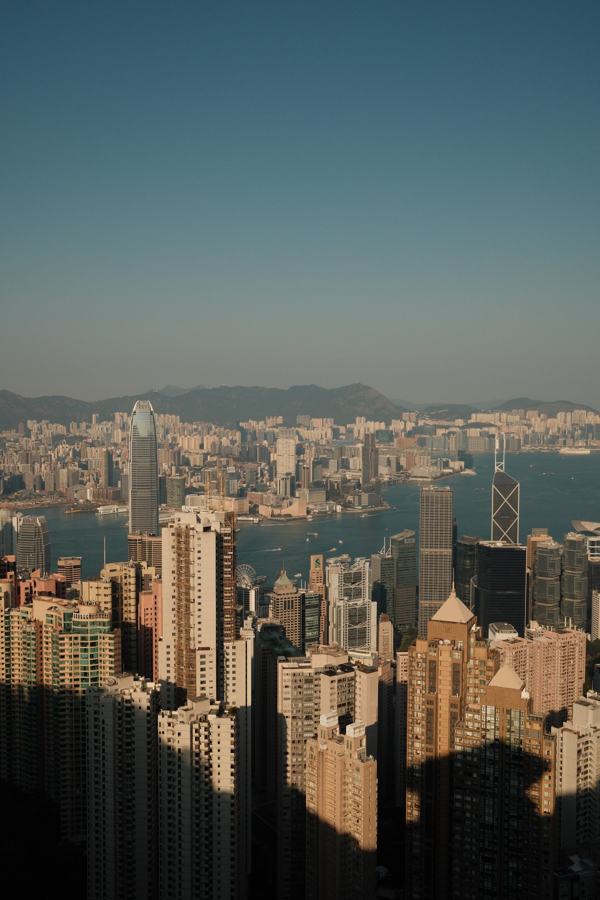 City skyline and harbor seen from the Peak